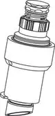 Selbstschlußoberteil von Ideal Standard, funktionale Bauform mit Gewinde und Auslass, geeignet für verschiedene Anwendungen in Sanitäranlagen.